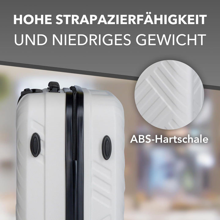 Xonic Design Reisekoffer mit Rollen– ABS Hartschalenkoffer mit 360° Leichtlauf-Rollen – hochwertige