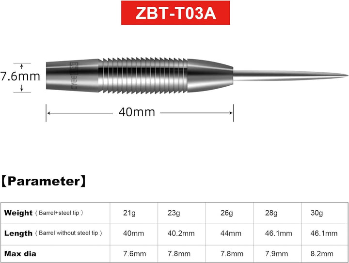 CyeeLife 21/22/23/24/26/28/30g Tungsten Steel Dart Barrels 90%,Schwarz/Silber/Blau,Erhältlich in Meh