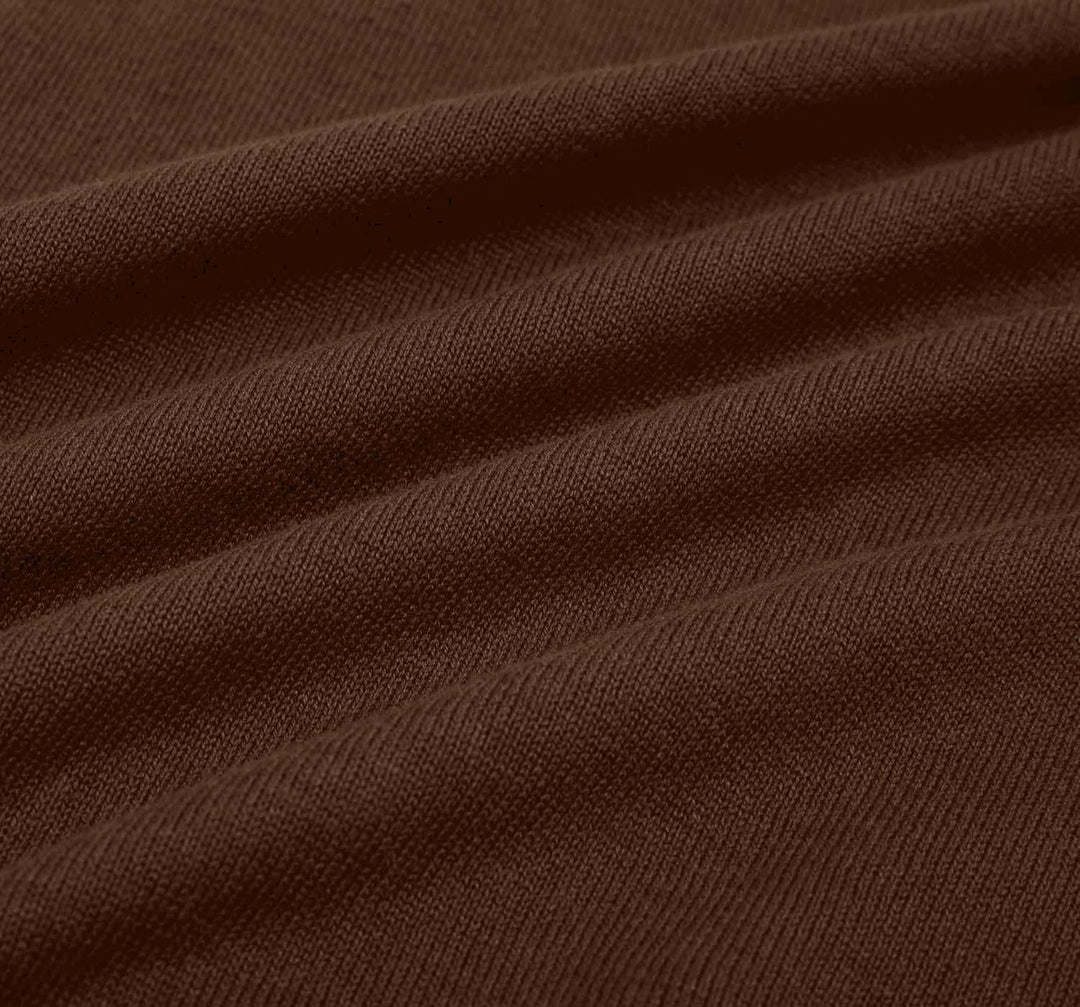 Krumba Herren Baumwolle Übergross V-Ausschnitt Klassik Pullover XXL Chocolate, XXL Chocolate