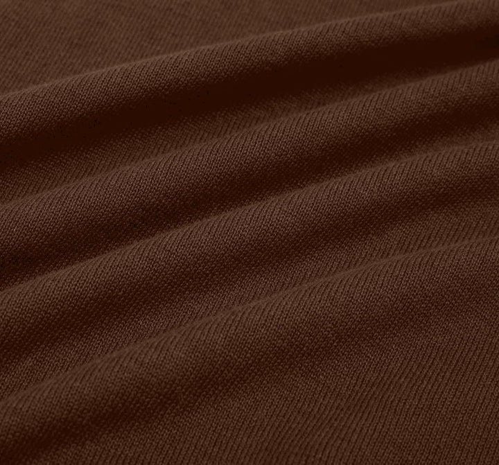 Krumba Herren Baumwolle Übergross V-Ausschnitt Klassik Pullover XXL Chocolate, XXL Chocolate