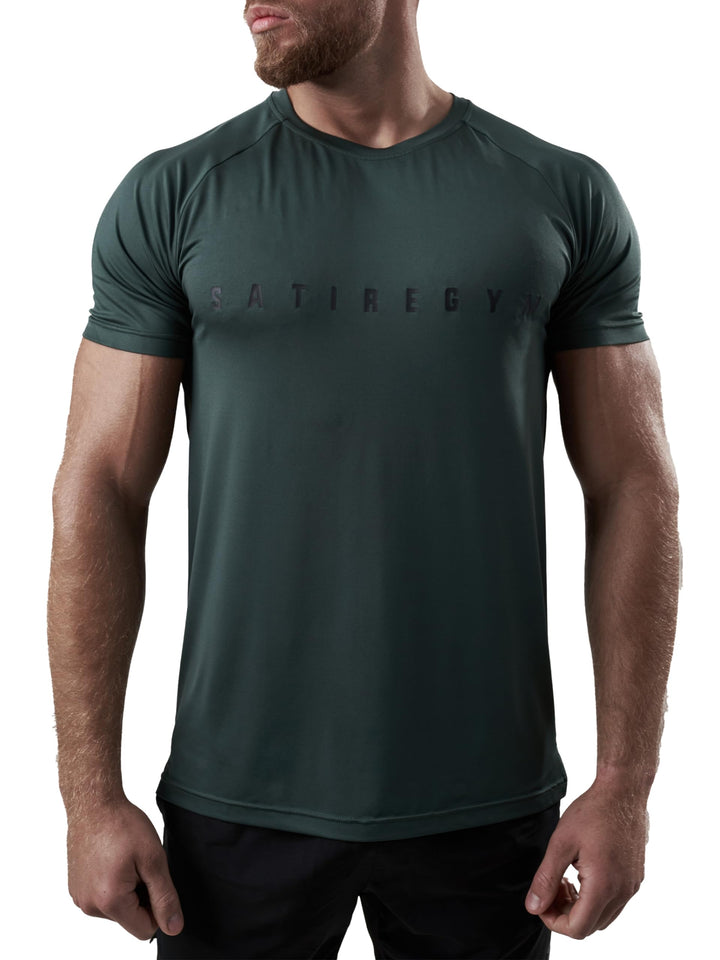 Satire Gym - Sport Shirt Männer atmungsaktiv - enganliegendes &amp; schnelltrocknendes Fitness Tshirt He