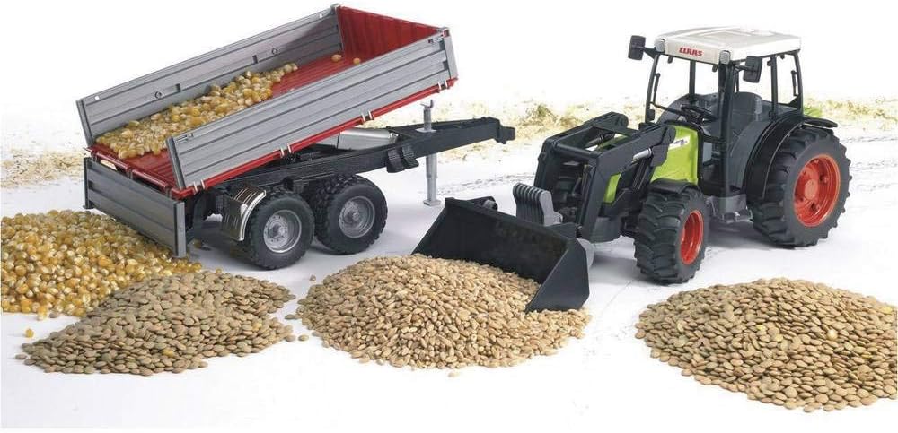 Bruder 02112 - Claas Trattore Nectis 267 F Con Benna E Rimorchio (1 Accessorie)