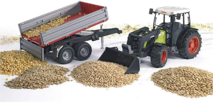 Bruder 02112 - Claas Trattore Nectis 267 F Con Benna E Rimorchio (1 Accessorie)