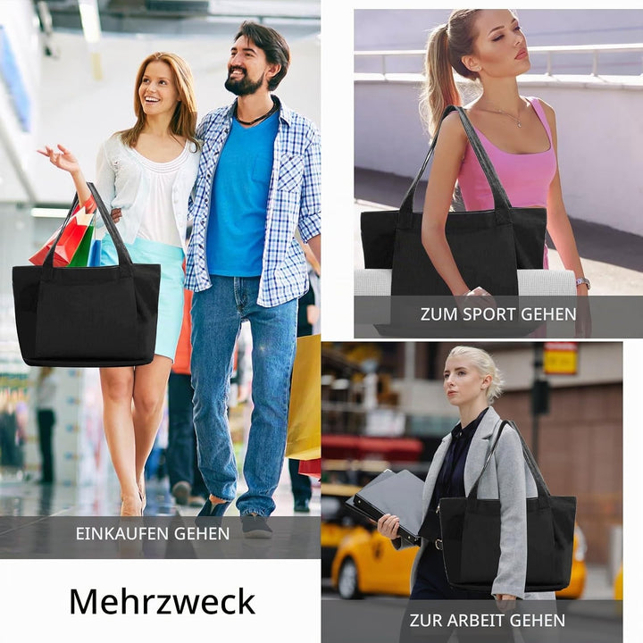 Zimoer Sporttasche Damen Yogatasche Gross Leinen Tragetasche für Yogamatten Yoga-Zubehör Aufbewahrun
