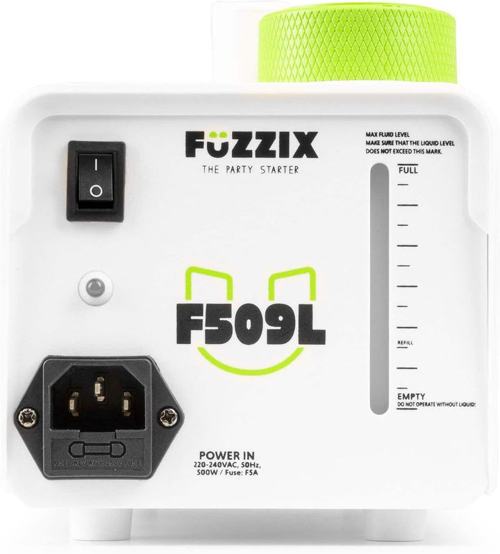 Fuzzix F509LW Nebelmaschine Mini mit LED Lichteffekt und 5 Liter Nebelfluid, 500 Watt mit Fernbedien