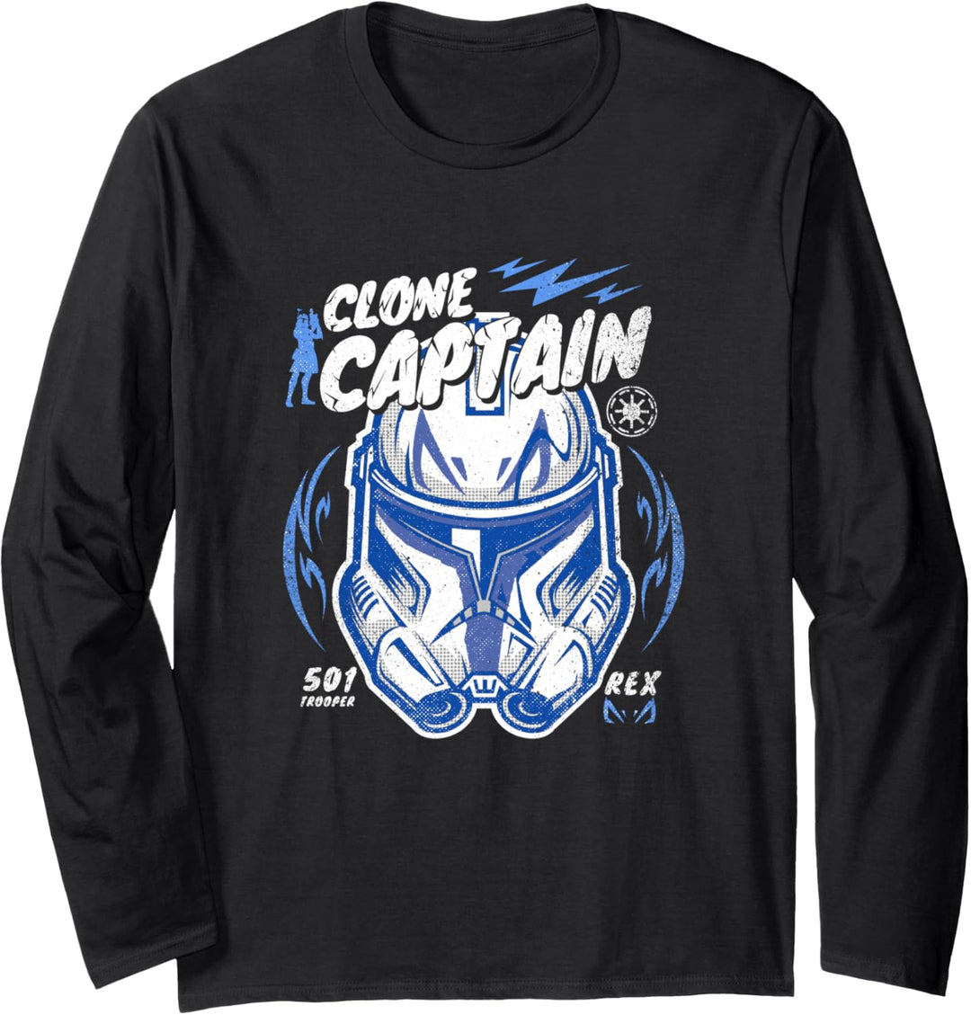 Star Wars Clone Captain Head Shot Portrait Langarmshirt