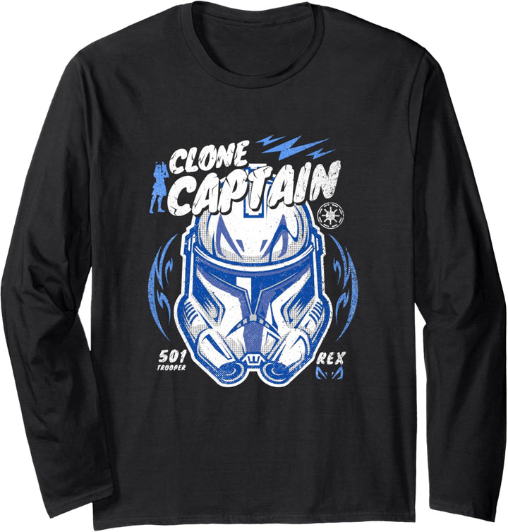 Star Wars Clone Captain Head Shot Portrait Langarmshirt
