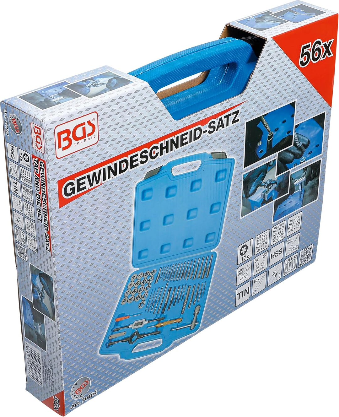 BGS 70104 | Gewindeschneid-Satz | M3 - M12 | 56-tlg. standard, standard