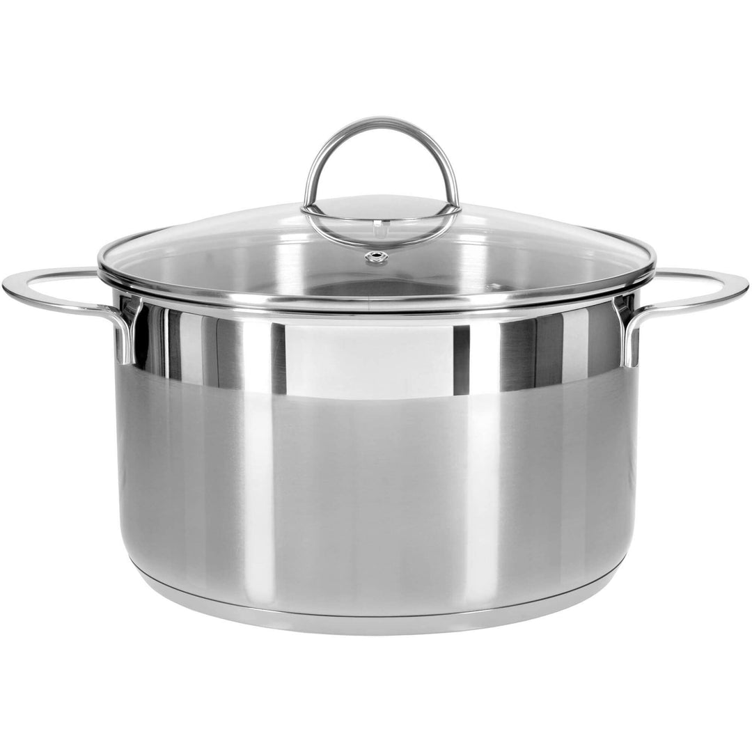 GRÄWE Kochtopf inkl. Glasdeckel, 5 l, Spülmaschinengeeignet, Topf für Induktion, gross, Edelstahl, Ø