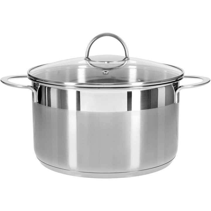 GRÄWE Kochtopf inkl. Glasdeckel, 5 l, Spülmaschinengeeignet, Topf für Induktion, gross, Edelstahl, Ø