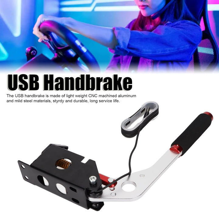 Kudoo USB Handbremse für PC Windows Sim Rennspiele, Verstellbare Höhe Simulation Leistung Handbremse
