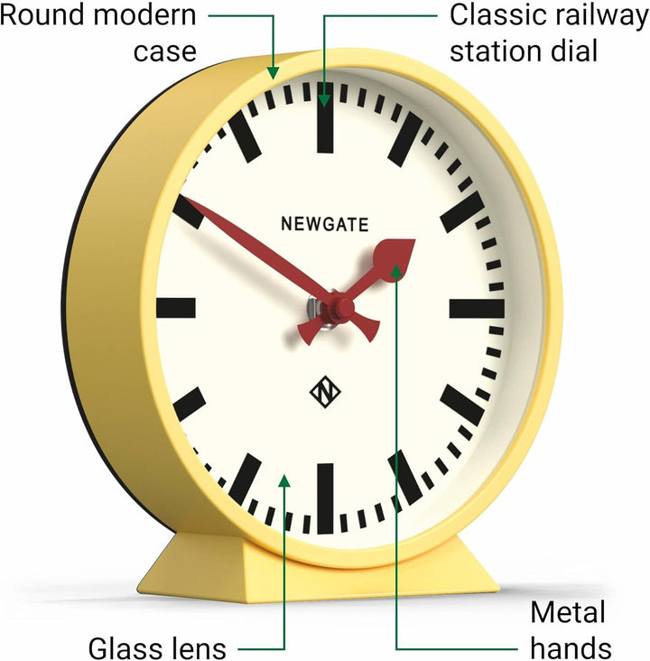 NEWGATE® M Kaminuhr für Kaminsims, geräuschlos, kein Ticken, moderne Kaminuhr, kleine Kaminuhr, Bahn