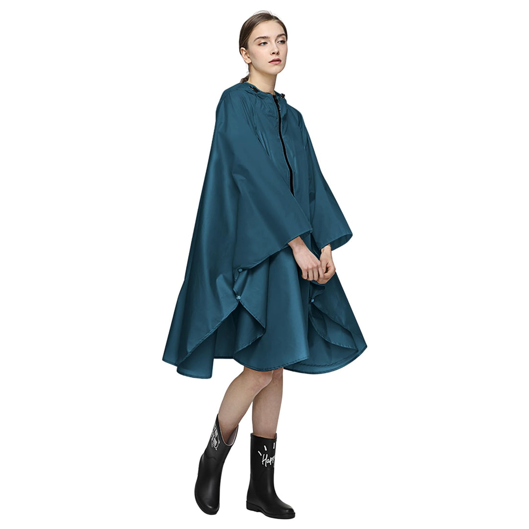 LAMA Mode Regenponcho Unisex Regenmantel Atmungsaktiv Regencape Leicht Regenjacke Regenschutzbekleid