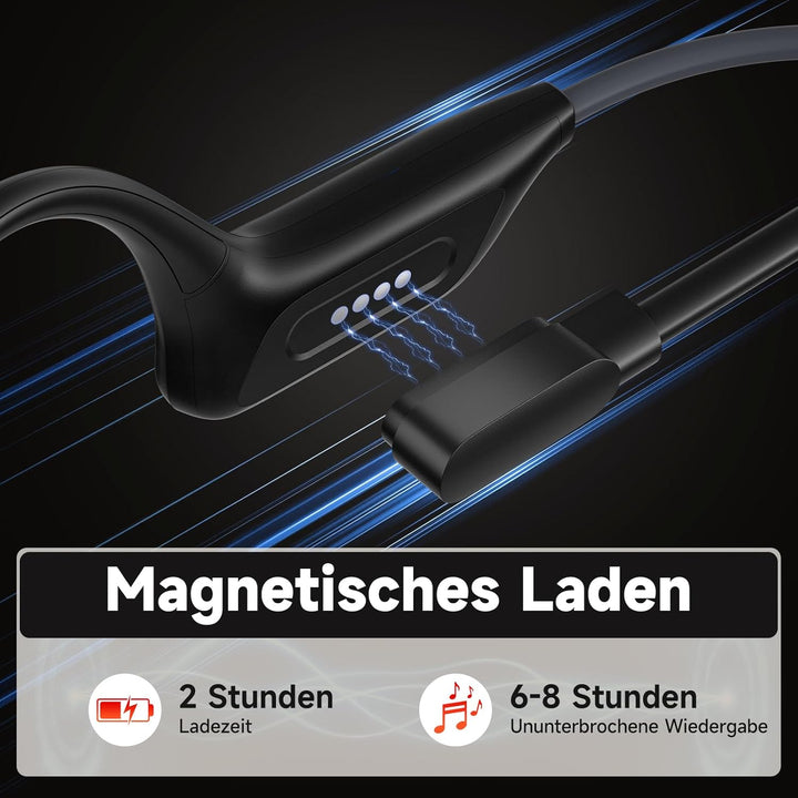 MANKIW Knochenschall Kopfhörer, IP68 Open Ear Kopfhörer Bluetooth 6.0, Bone Conduction Headphones fü