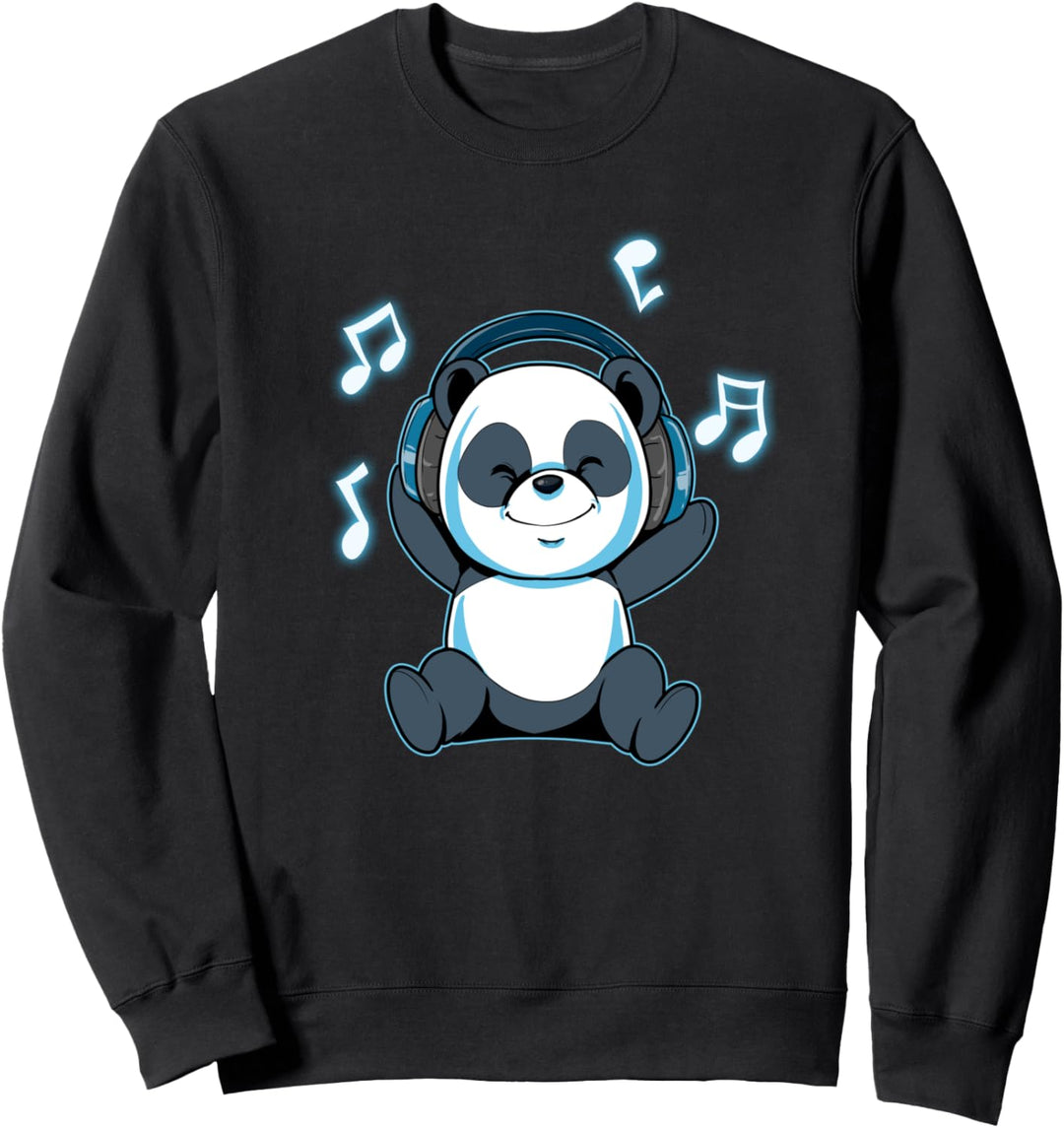 Netter Panda Musik Note Panda DJ Kopfhörer Sound Teddy Sweatshirt