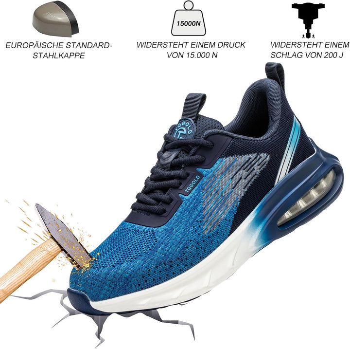 tqgold Sicherheitsschuhe Herren Damen Leicht Arbeitsschuhe Sportlich Schutzschuhe Stahlkappenschuhe