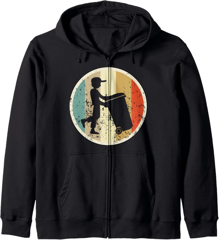 Retro Vintage Grunge Müllmann Mülltonne Müllabfuhr Beruf Kapuzenjacke