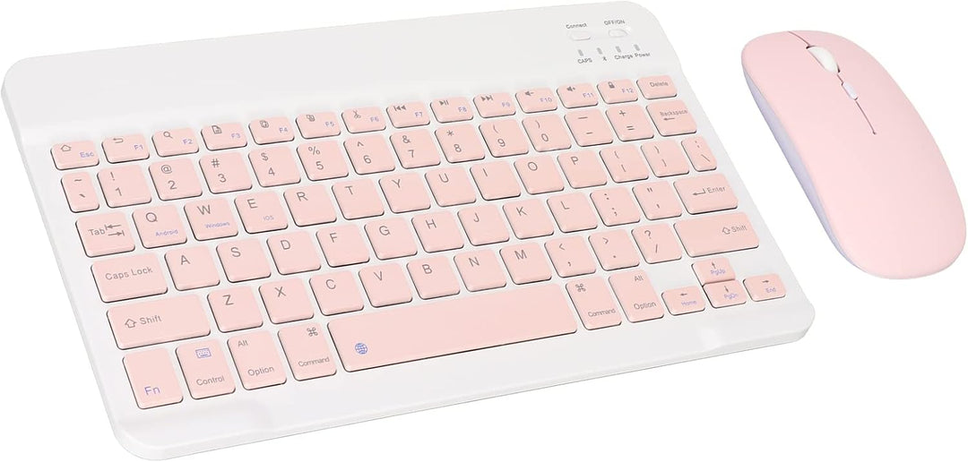 Kabellose Tastatur und Maus Set, 10 Zoll Bluetooth Tastatur, USB Aufladung, Ultradünne und Leise Des
