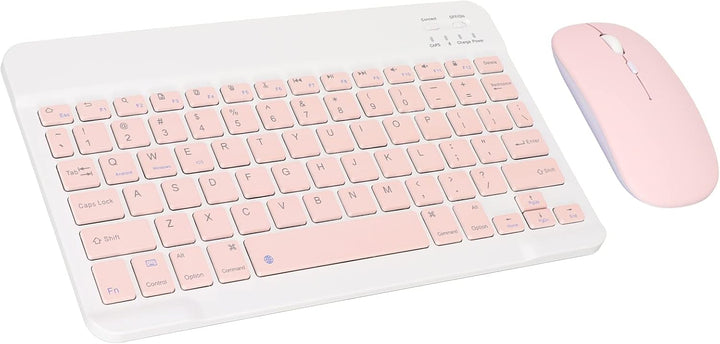 Kabellose Tastatur und Maus Set, 10 Zoll Bluetooth Tastatur, USB Aufladung, Ultradünne und Leise Des