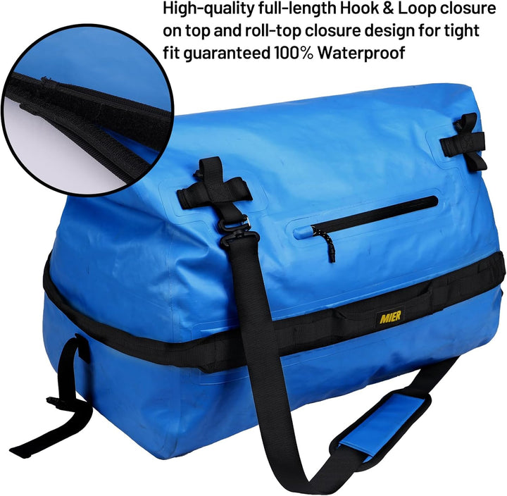 MIER Wasserfeste Reisetasche Duffle Bag mit Rucksackfunktion Rolltop Sporttasche für Seesack, Schwim