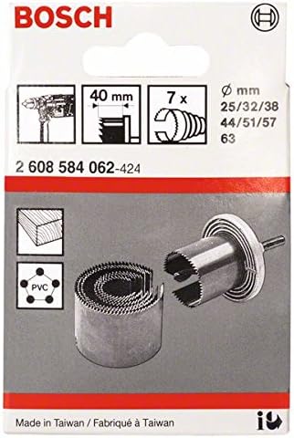 Bosch Professional 7tlg. Sägekranz-Set (Holz, Kunststoffen, Arbeitslänge 40 mm, Zubehör Bohrmaschine