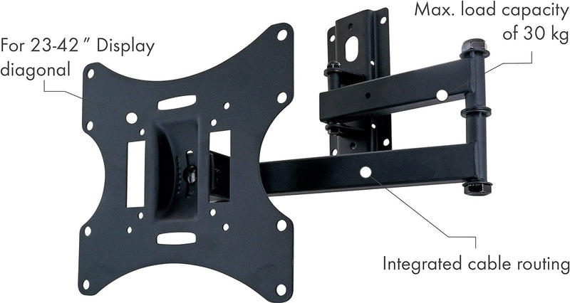 SCHWAIGER LWH050 011 TV-Wandhalterung für Flachbildschirme mit 58-107 cm (23-42 Zoll), Halterung für