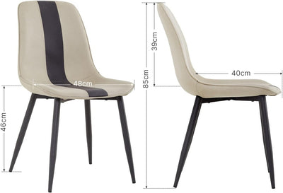Mondeer Esszimmerstühle 2er Set, Küchenstuhl mit Metallbeinen Scandinavian Modernes Polsterstuhl für