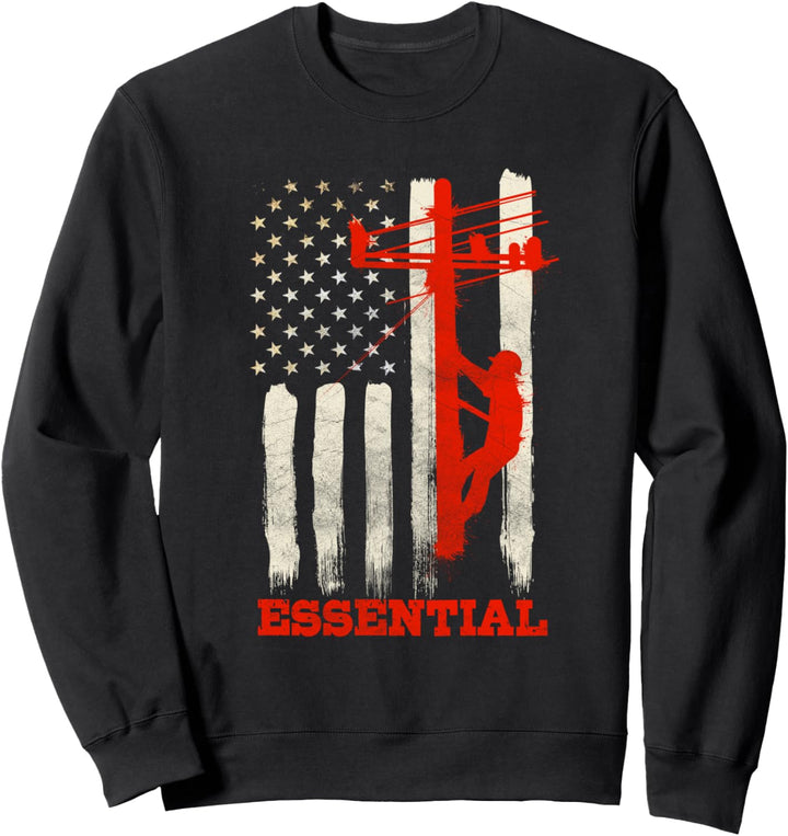 Lineman Gifts Line Worker Linemen are Essetial Workers Sweatshirt