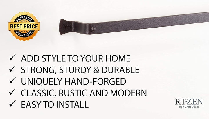 RTZEN Rustikaler moderner Handtuchhalter aus Schmiedeeisen, 61 cm, für Küche, Badezimmer, dekorative