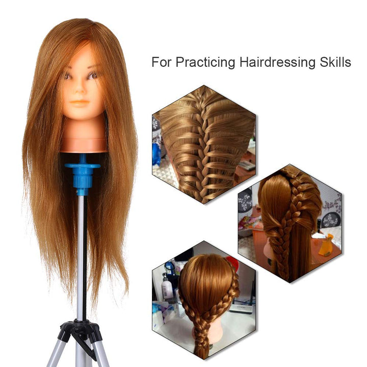 Trainingsköpfe 100% Echthaar Trainingsköpfe für Friseure Professioneller Übungskopf Frisurenkopf DIY