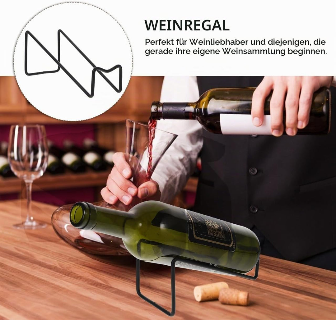 Holibanna Weinflaschenhalter 2 Stück Kompakter Metall Weinregal Ständer Schwarz Für Arbeitsplatte Un