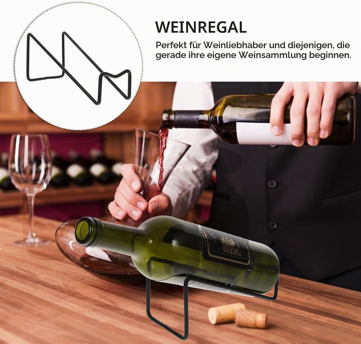 Holibanna Weinflaschenhalter 2 Stück Kompakter Metall Weinregal Ständer Schwarz Für Arbeitsplatte Un
