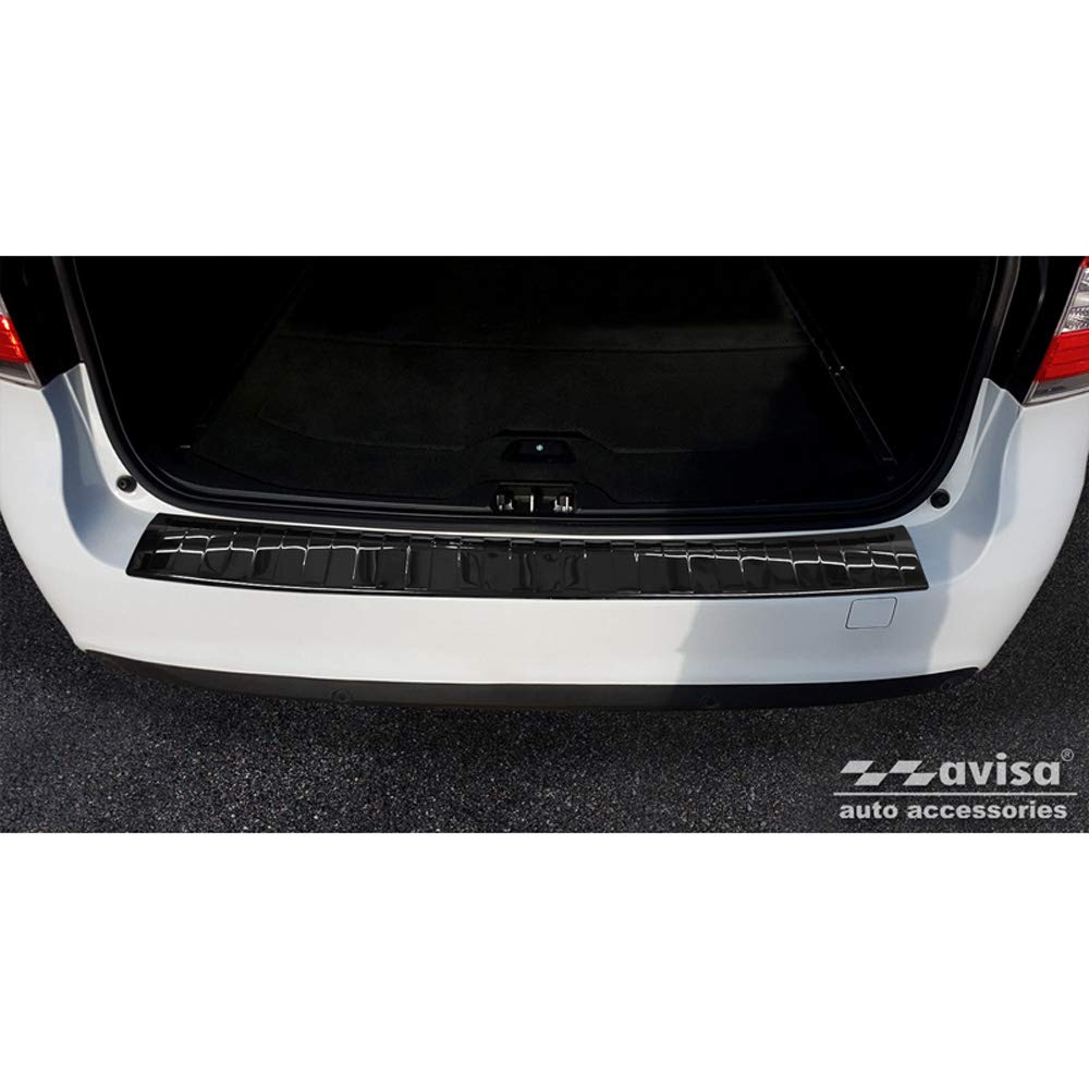 Avisa Spiegelschwarz Edelstahl Heckstossstangenschutz kompatibel mit Volvo V70 Facelift 2013-2016 'R