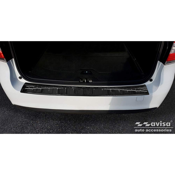 Avisa Spiegelschwarz Edelstahl Heckstossstangenschutz kompatibel mit Volvo V70 Facelift 2013-2016 'R