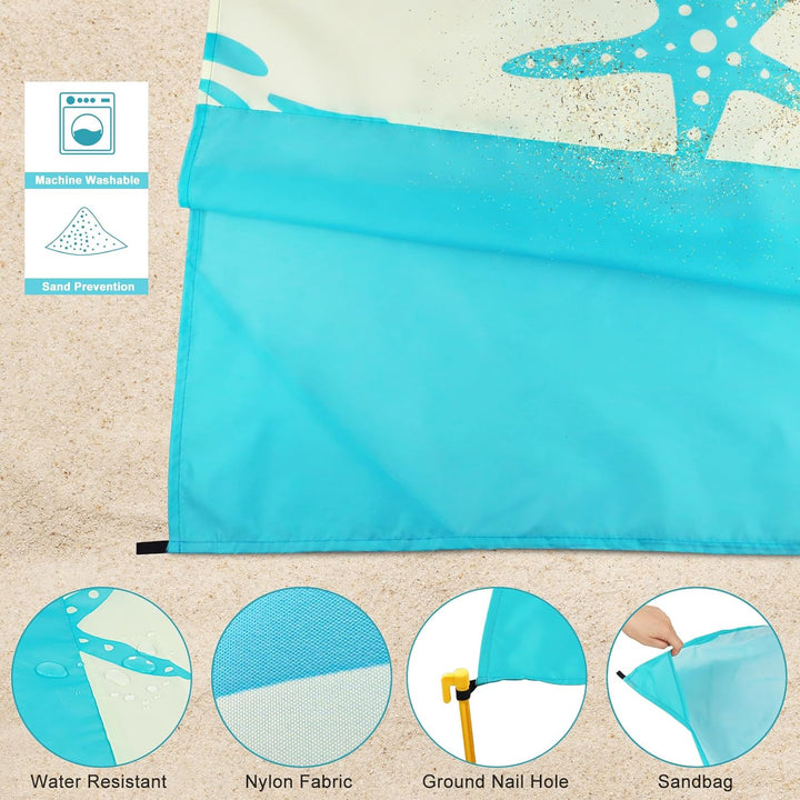 Picknickdecke sandfrei 280x300cm, Stranddecke wasserdicht 100% Nylon Material, Faltbar Strandmatte P