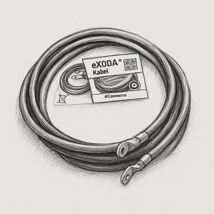 eXODA Batteriekabel Set 35 mm² 300cm mit Kabelschuhen M8 Rot und Schwarz 35 mm² 300cm M8 Rot Schwarz