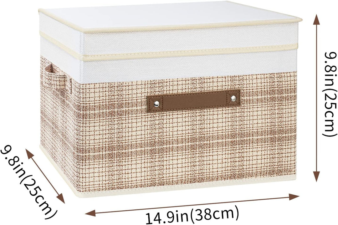 TYEERS Faltbare Aufbewahrungsbox mit Deckel, Stoff, Patchwork-Design, Kisten Aufbewahrung mit Deckel