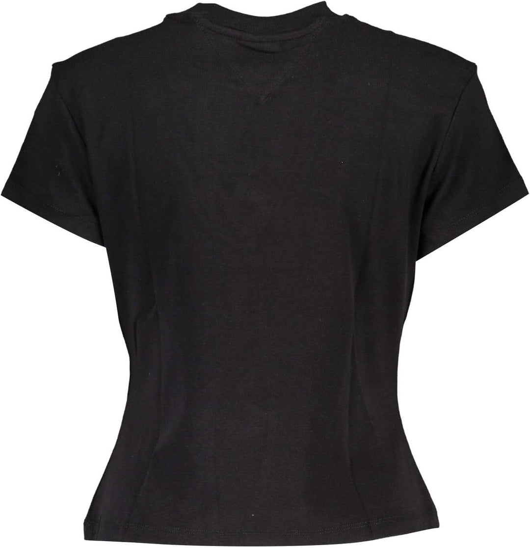 Tommy Jeans Damen Tjw Baby Serif Linear Ss S/S T-Shirts XL Schwarz, XL Schwarz