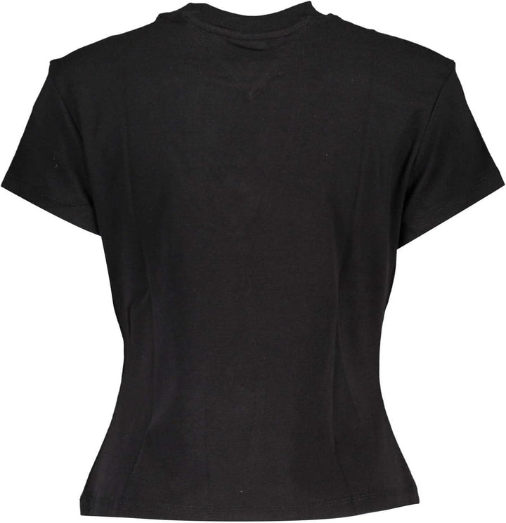 Tommy Jeans Damen Tjw Baby Serif Linear Ss S/S T-Shirts XL Schwarz, XL Schwarz