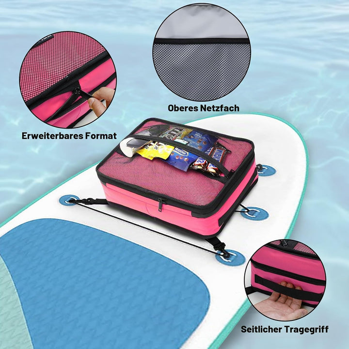 Paddle Board Kühltasche, wasserdichte Surf Sup Deck Kühltasche, isoliert, auslaufsicher, 10 Dosen, S