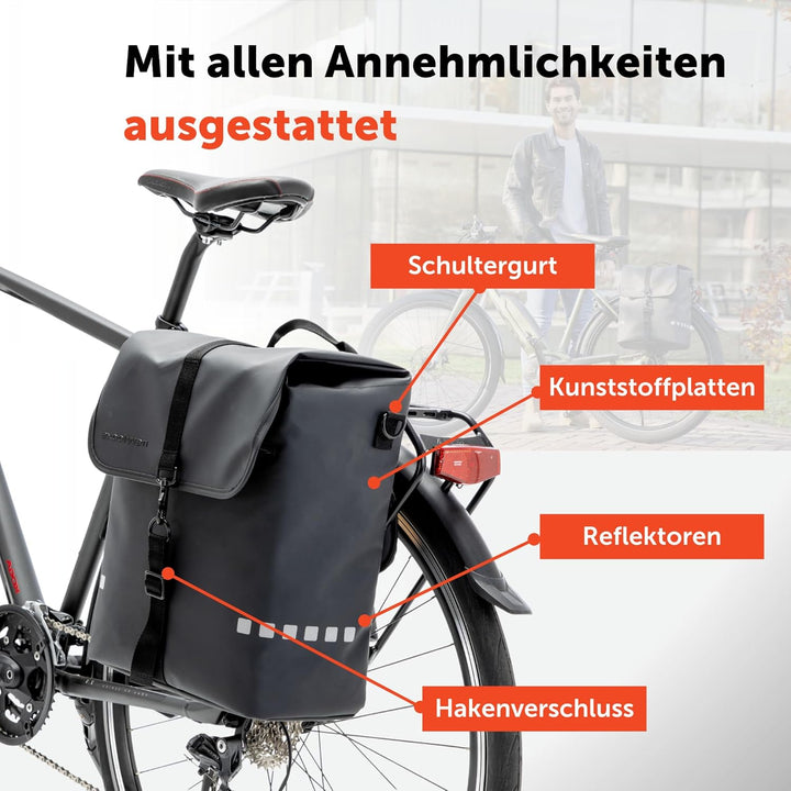New Looxs Odense Single Enkele Fietstas, Black, 17,5 Liter