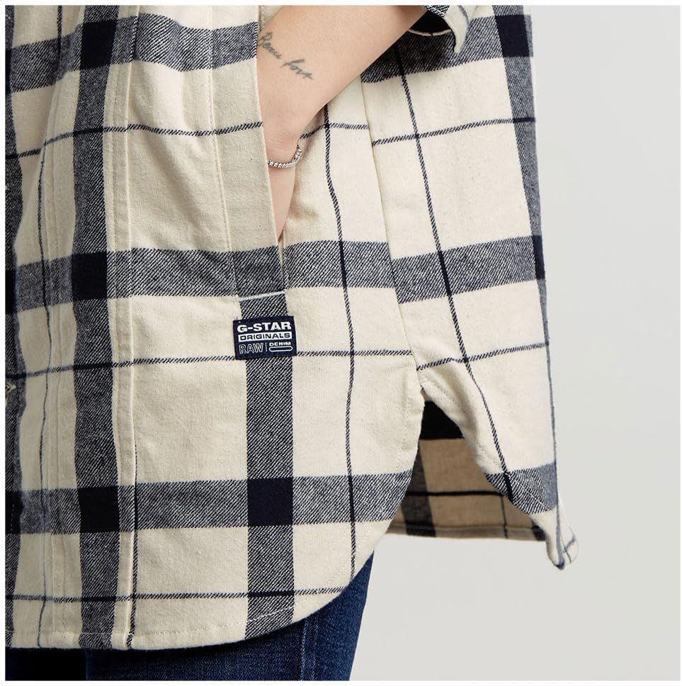 G-STAR Damen Boyfriend Overshirts XXS Mehrfarben (Milk Remy Check D25222-d716-g790), XXS Mehrfarben