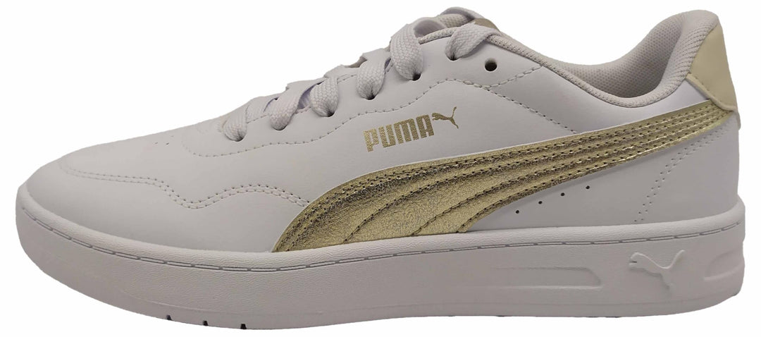 PUMA Damen Court Lally Metallic Whisper Sneakers 36 EU White Gold, 36 EU White Gold
