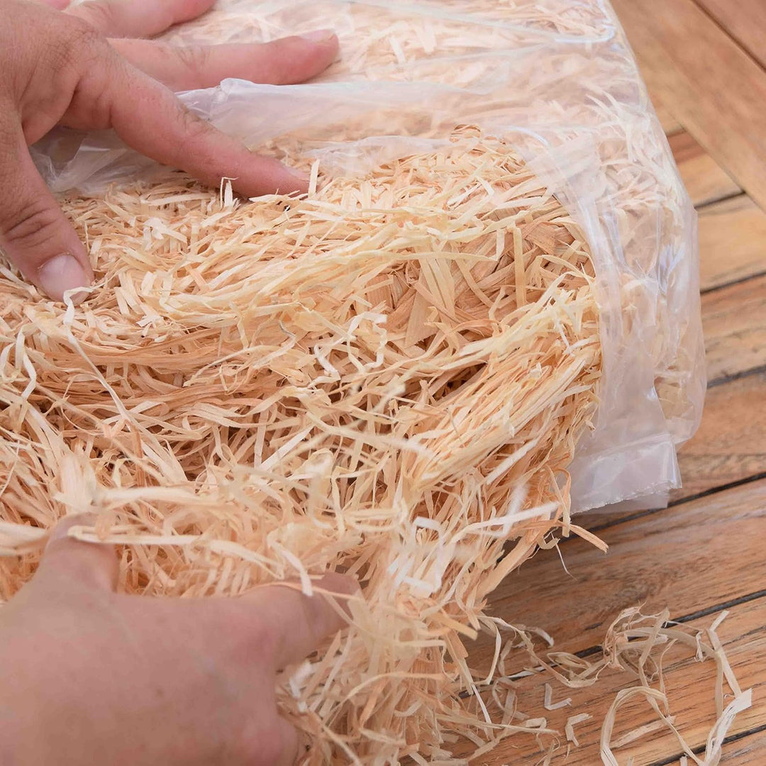 naturling Holzwolle Füllmaterial - Bio Verpackungsmaterial für Deko Geschenk Karton Pakete - unbehan