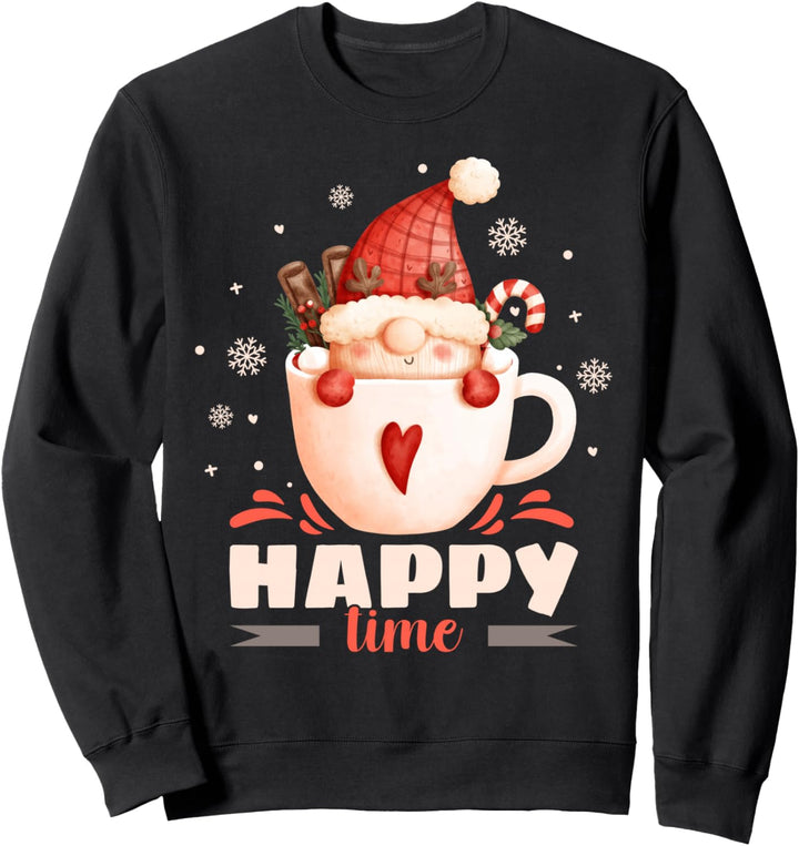 Weihnachts-Wichtel in einer Tasse, Happy Time, Gnom Sweatshirt
