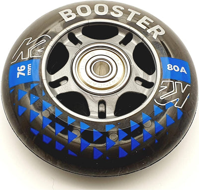 K2 Booster Skate Rollen 8 STÜCK 76mm/80A + ILQ5 + ALU Spacer (30F3006.1.1.76mm-Set)