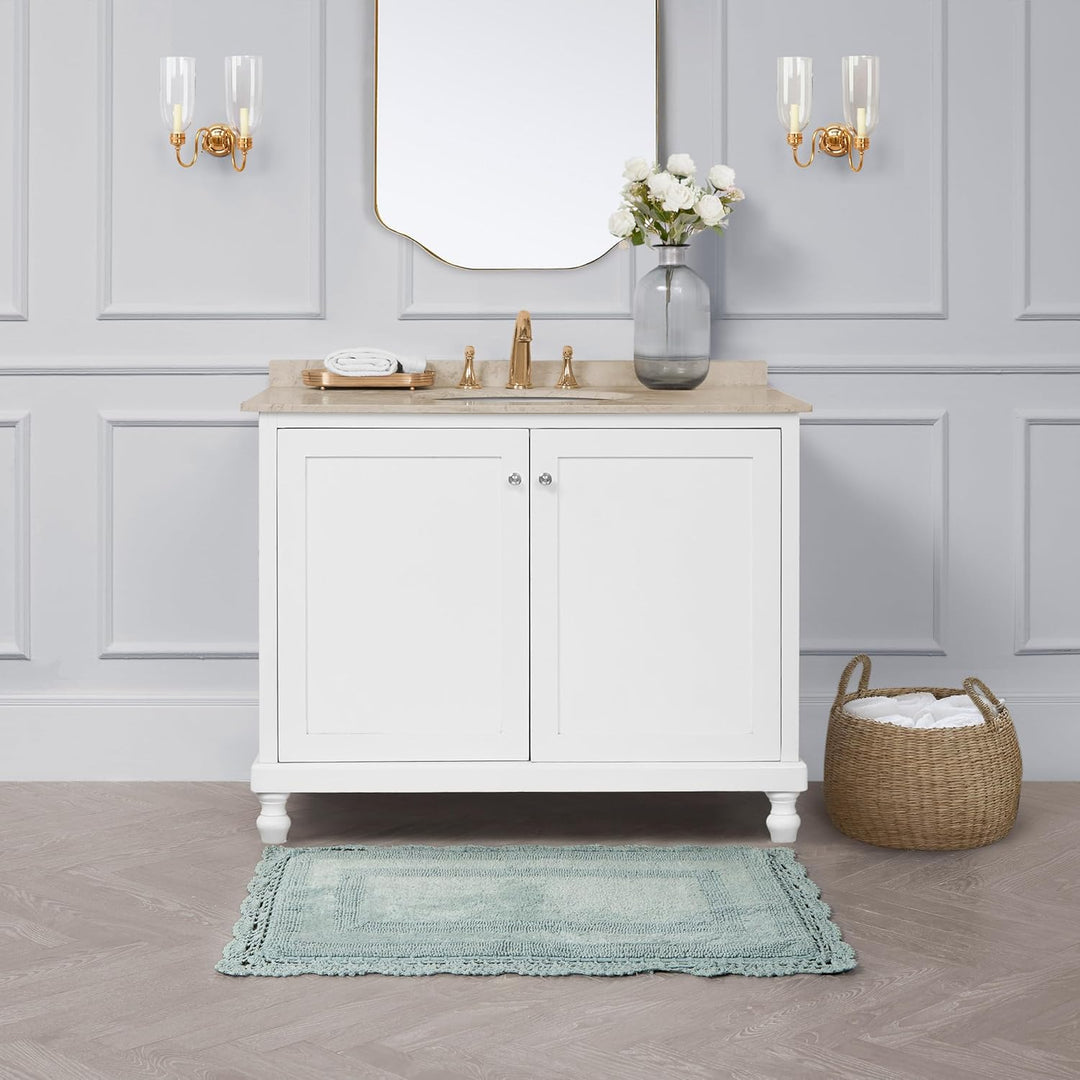 Laura Ashley Häkel-Badteppich, Baumwolle, 53 x 86 cm, Aqua 21x34 Aqua, 21x34 Aqua