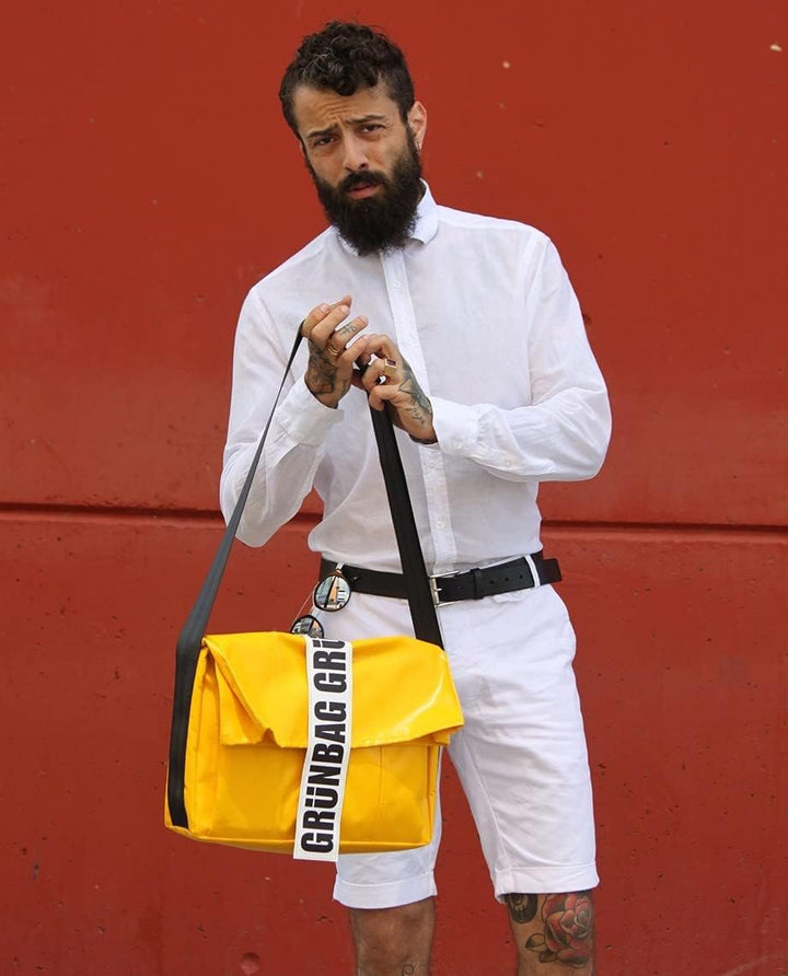 Carry Nachhaltige Rolltop Laptoptasche, Unisex premium qualität & handgemacht, Umhängetasche, 9L Gel