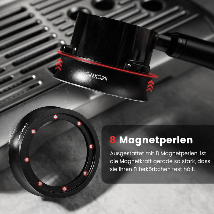 Dosierring 58mm, Espresso Dosing Funnel 58mm mit 8 Starken Magnetisch, 2cm Höherer Kaffee Dosierring