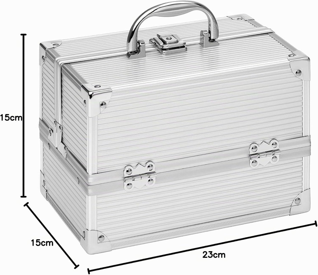 Clauss Kosmetik / Schmuckkoffer, 1er Pack (1 x 1 Stück) Silber, Silber